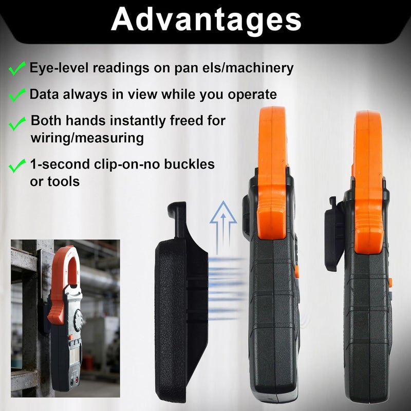 ZIBOO 69445 Magnetic Hanger Compatible with Klein Tools Clamp Meters and Multimeters with Powerful Rare Earth Magnets Compatible with Klein Tools CL120, CL220, CL320, CL390, CL600, CL700, CL800 - Image 3